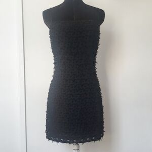 Astr Textured Black Shift Dress Size M